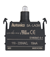 110 to 240 Volt (V) Light Emitting Diode (LED) Block Alternating Current (AC) Voltage Green Modular Contact Block (SA-LAGM)