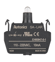 110 to 240 Volt (V) Light Emitting Diode (LED) Block Alternating Current (AC) Voltage Red Singular Contact Block (SA-LAR)
